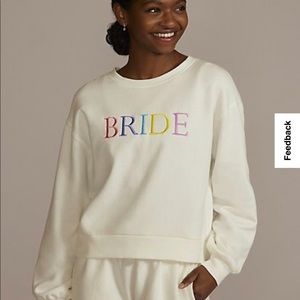 David’s Bridal embroidered BRIDE sweatshirt